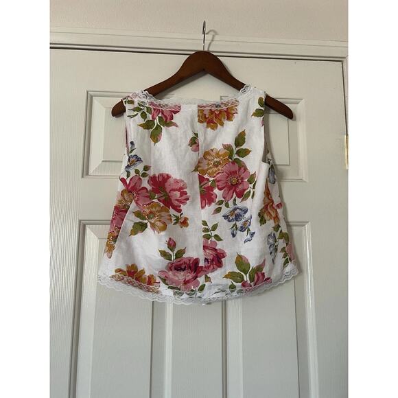Reformation Rosalie Linen Tank Top Giverny Floral - 6 - Picture 6 of 7